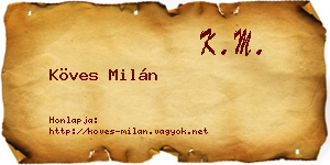 Köves Milán névjegykártya